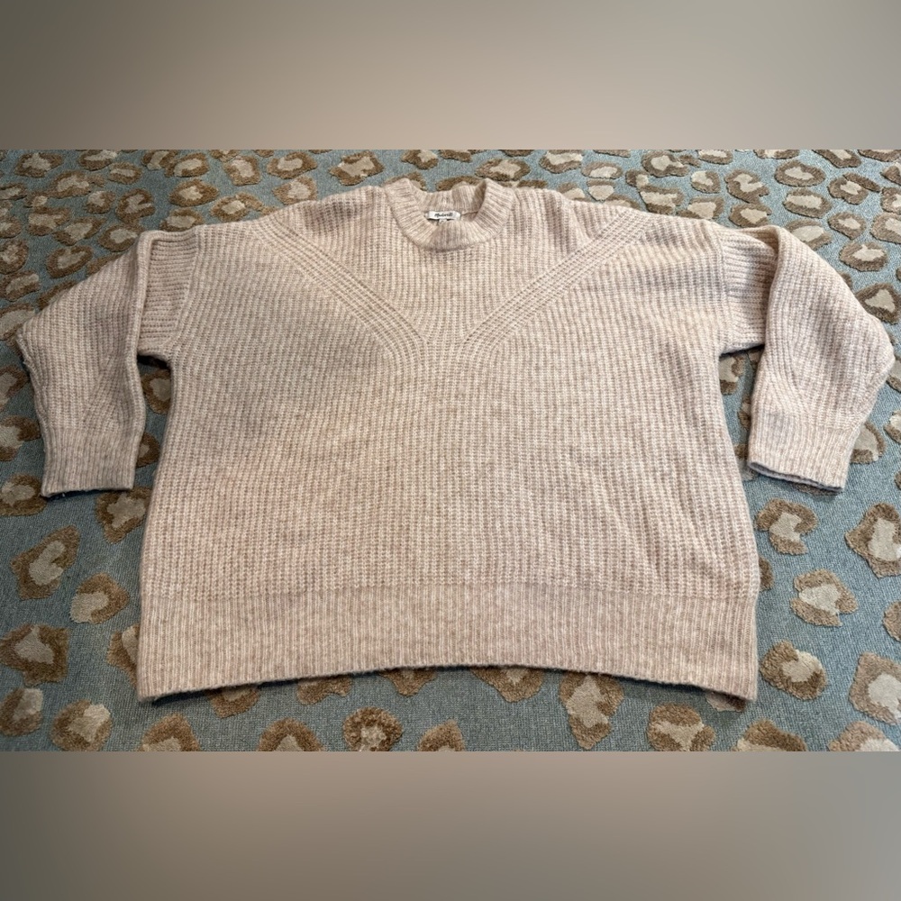 Madewell Women's Beige Crew Neck Wool Sweater